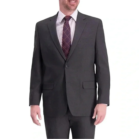 Haggar Other - J. M. Haggar Joe Classic Fit Premium Stretch Grey Heather Mens Blazer Size 44L